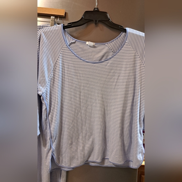 Lake Pajamas PJs Pima Cotton Classic Set Hydrangea Blue Striped Soft Size XL - Picture 4 of 9